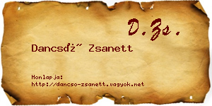 Dancsó Zsanett névjegykártya